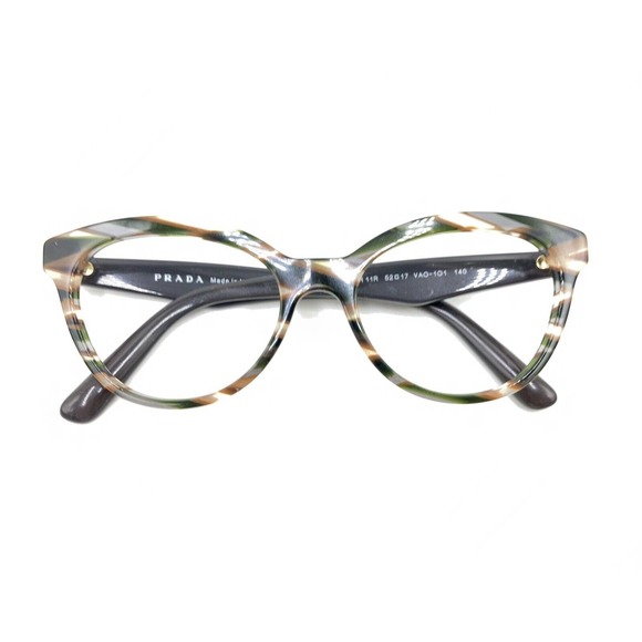 Prada VPR 11R VAO-1O1 Brown Green Beige Eyeglasses Frames 52-17 140 Italy - Picture 12 of 12